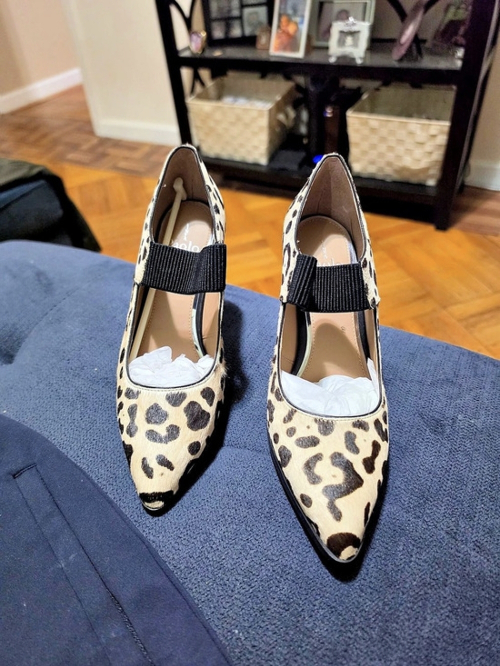 Paolo Sanae2-L Leopard Print Calf Leather Heels US 6 Like New